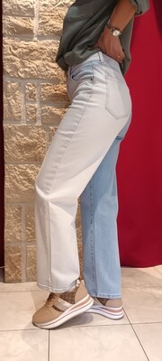 Jean bicolore bleu clair