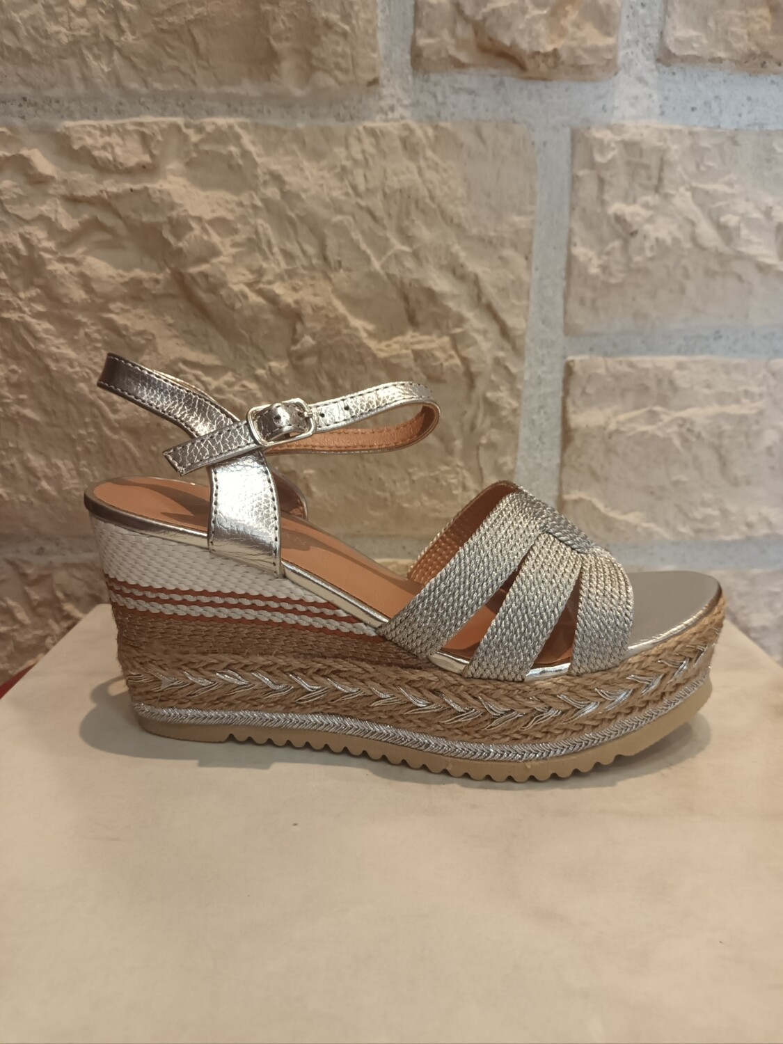Espadrilles compensées Dora argenté