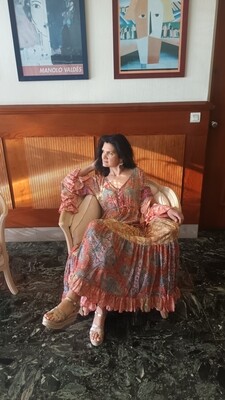 Robe longue Floral corail multicolore Robe longue Floral corail multicolore