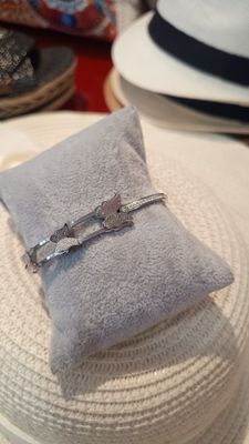 Bracelet Envol de papillons argenté