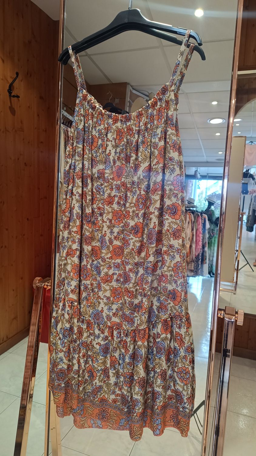Robe imprimé fleurs corail 
