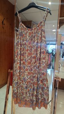 Robe imprimé fleurs corail 