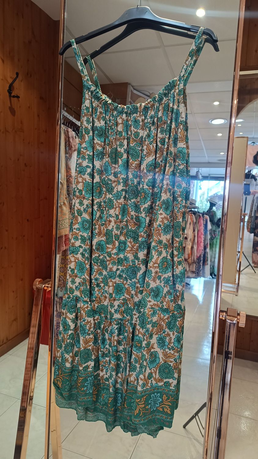 Robe imprimé fleurs vert