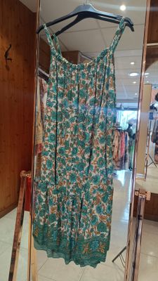 Robe imprimé fleurs vert