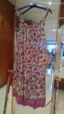 Robe imprimé fleurs rose parme 