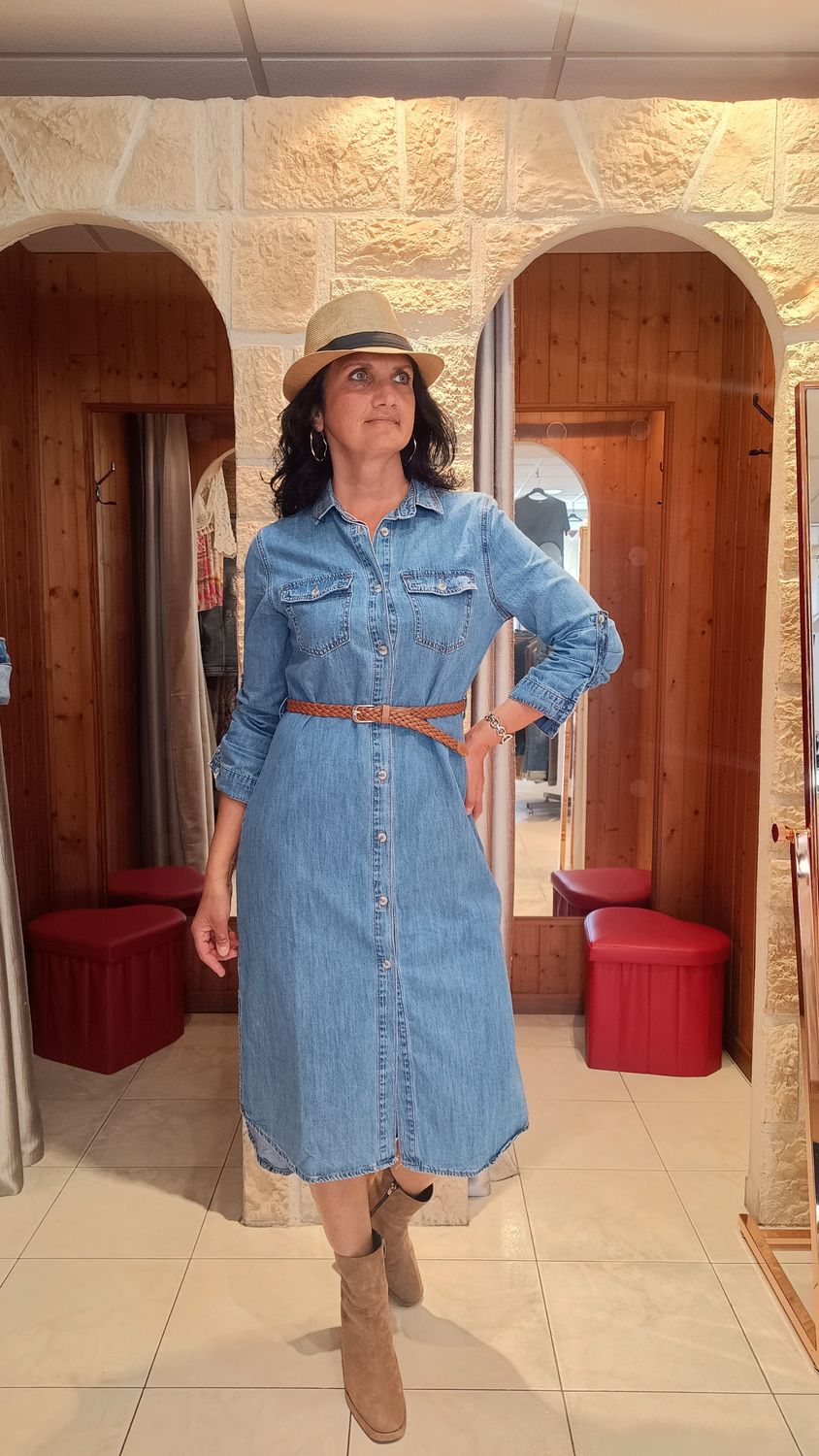 Robe jean chemisier 
