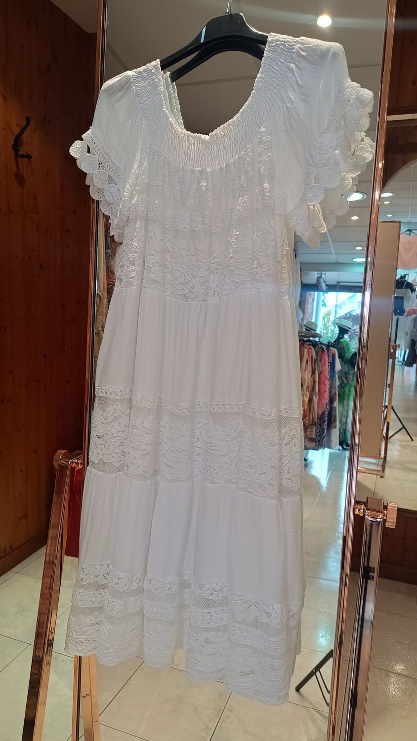 Robe bohème en dentelle blanc