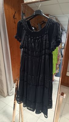 Robe bohème en dentelle noir