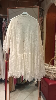 Kimono dentelle blanc cassé