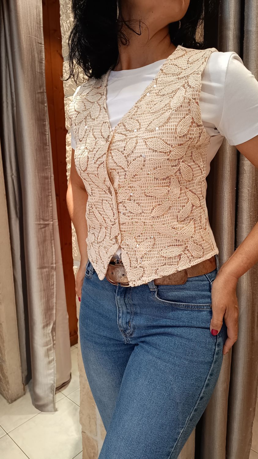 Gilet été Dania beige 