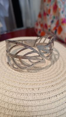 Bracelet Feuille argenté 
