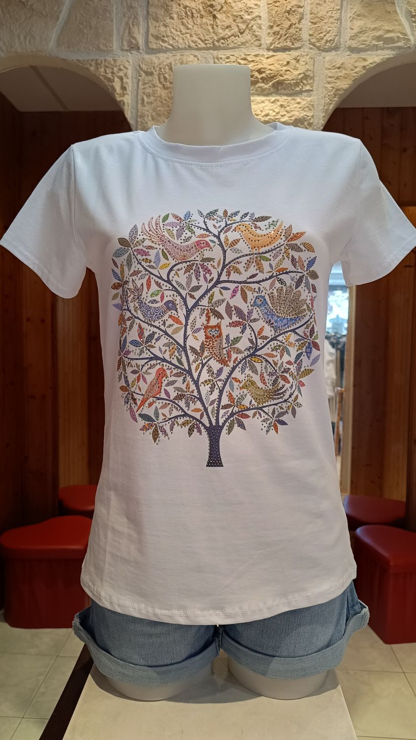 T-shirt Arbre enchanté blanc 