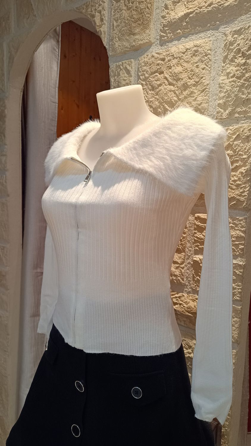 Gilet crop Eros blanc Gilet crop Eros blanc