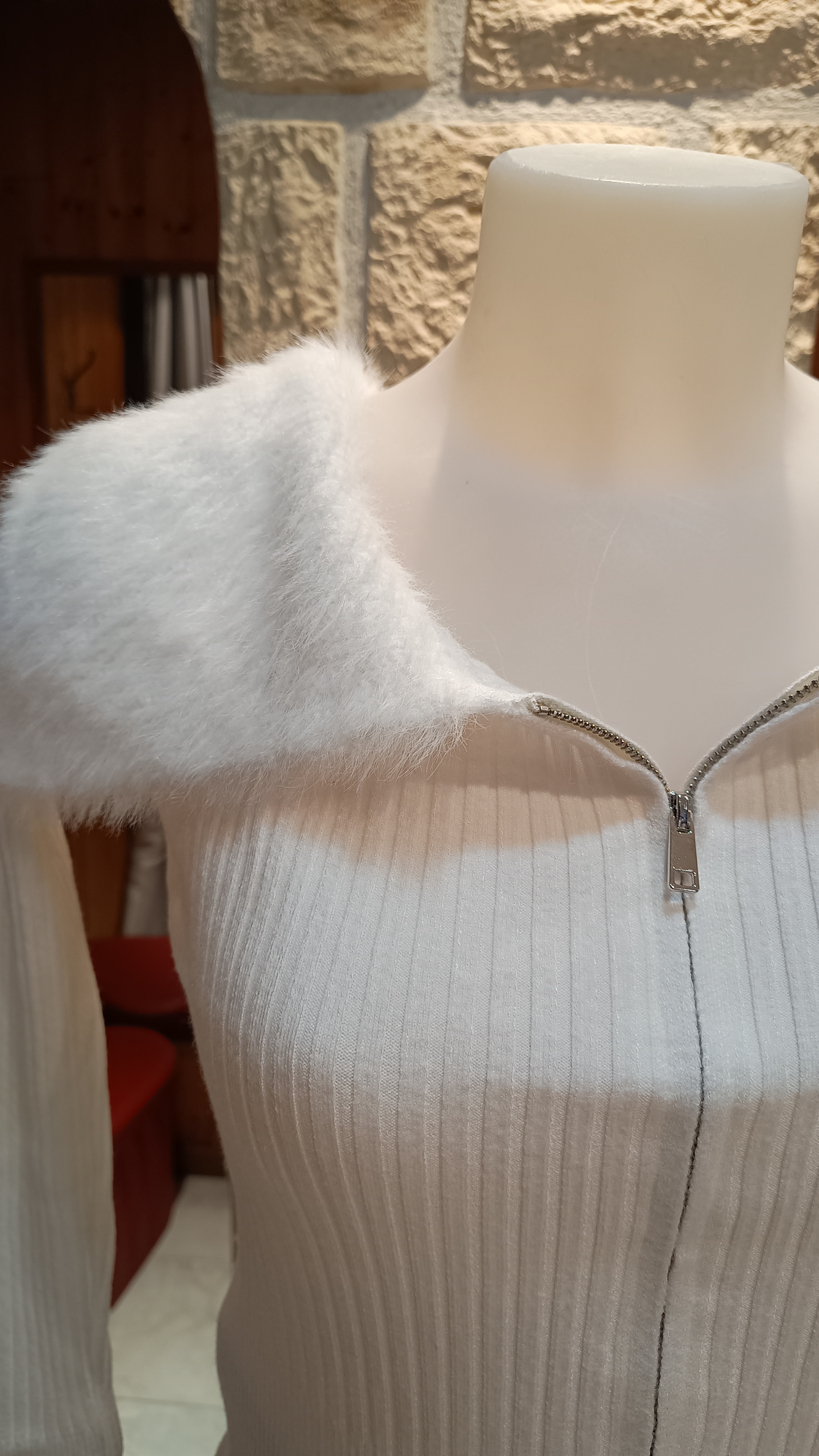 Gilet crop Eros blanc