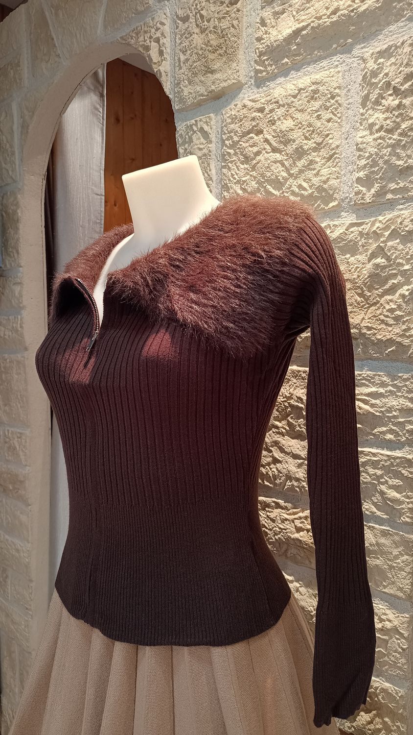 Gilet crop Eros chocolat Gilet crop Eros chocolat