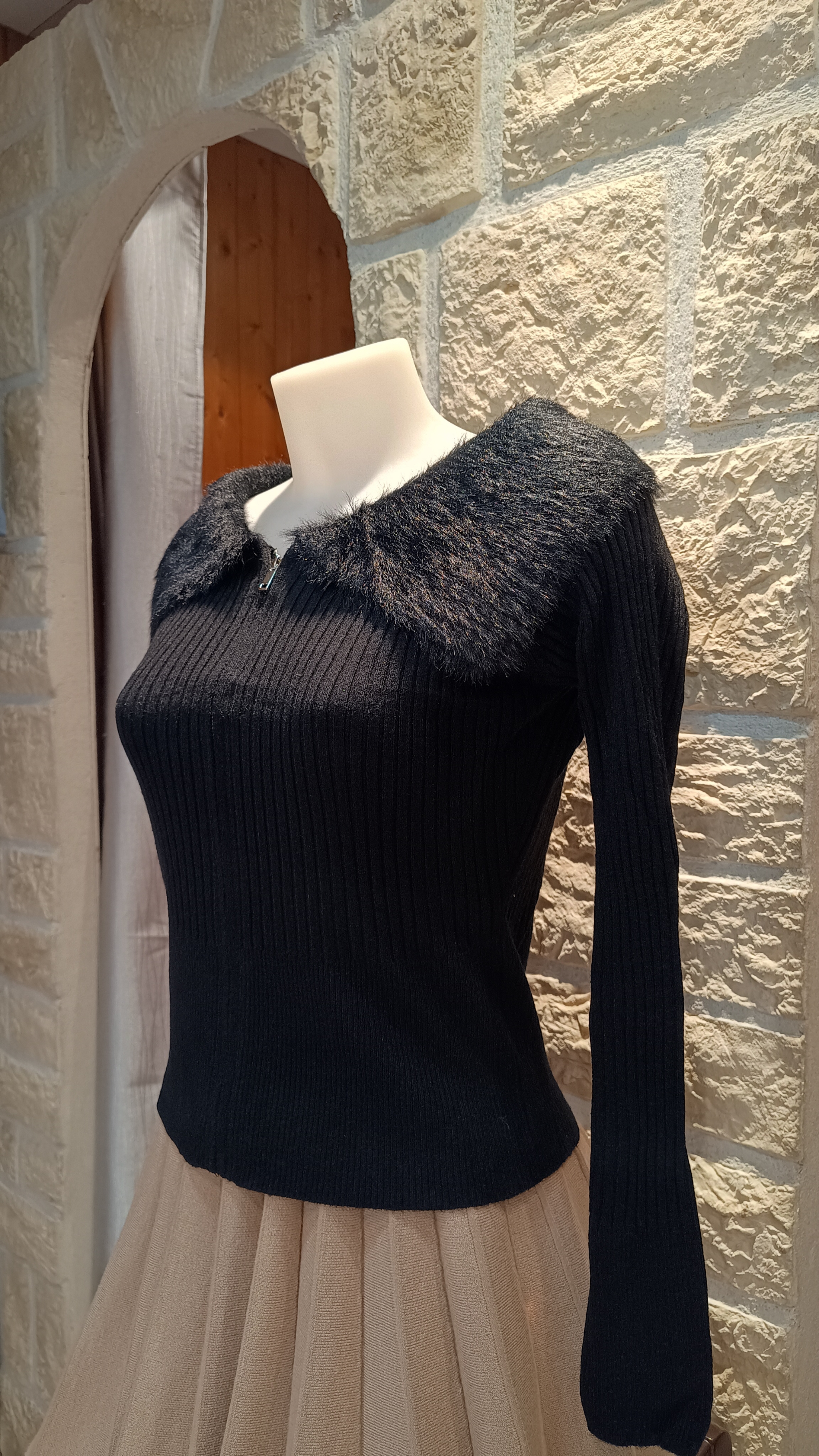 Gilet crop Eros noir