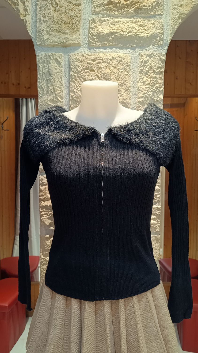 Gilet crop Eros noir Gilet crop Eros noir