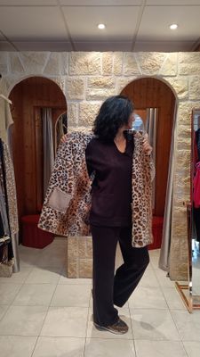 Veste fourrure réversible Léo gris clair