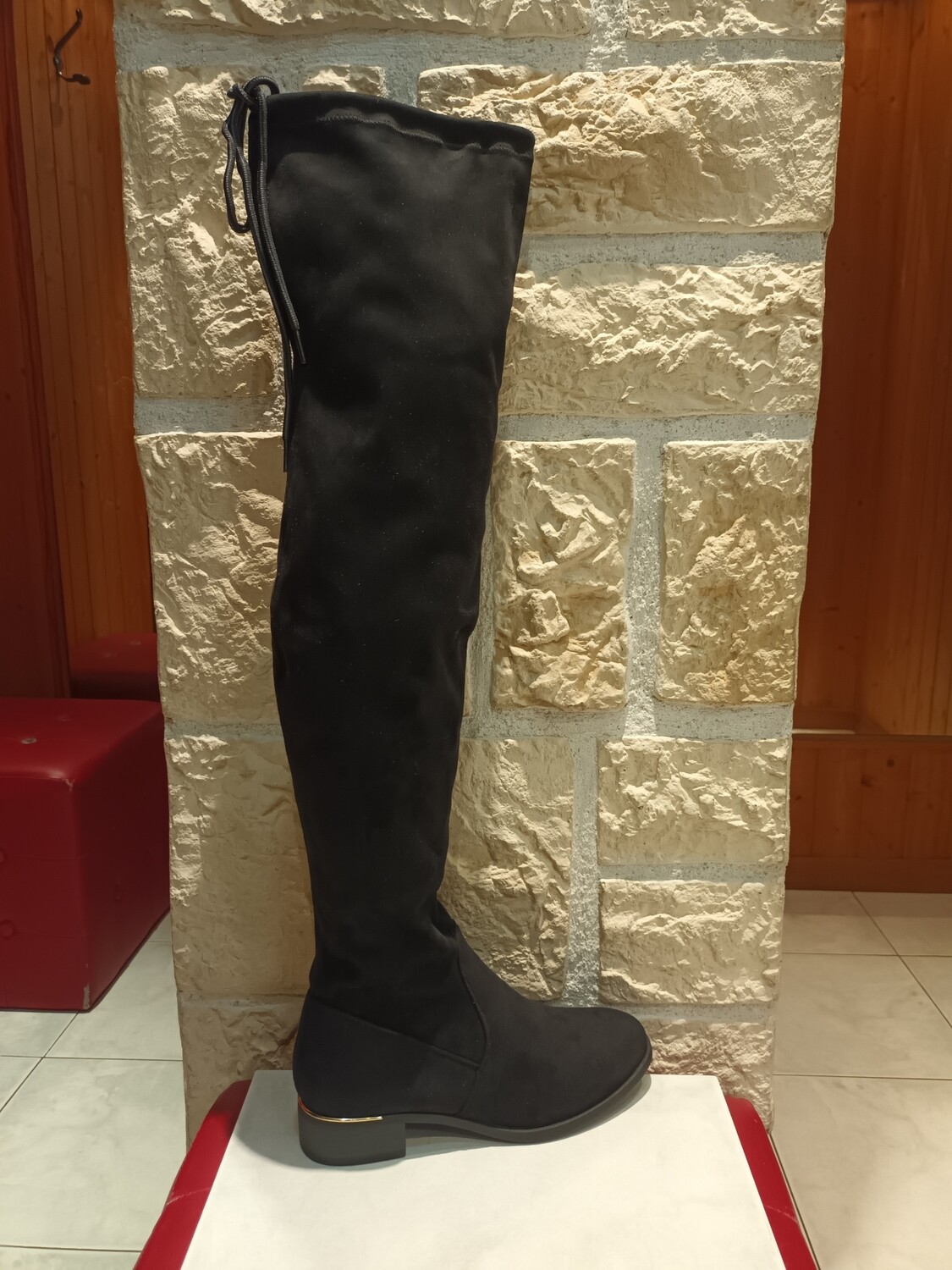 Cuissardes en suédine plates noir Cuissardes en suédine plates noir