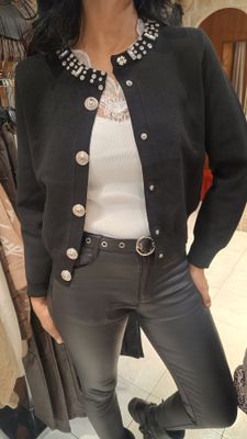Gilet Céline strass noir