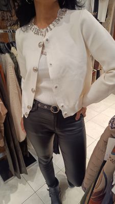 Gilet Céline strass blanc 