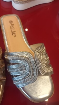 Claquettes strass argent