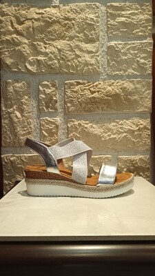 Sandales élastiques argenté