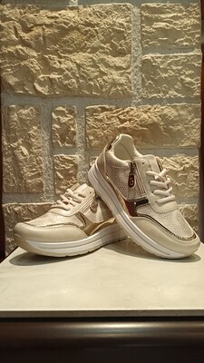 Baskets zip doré
