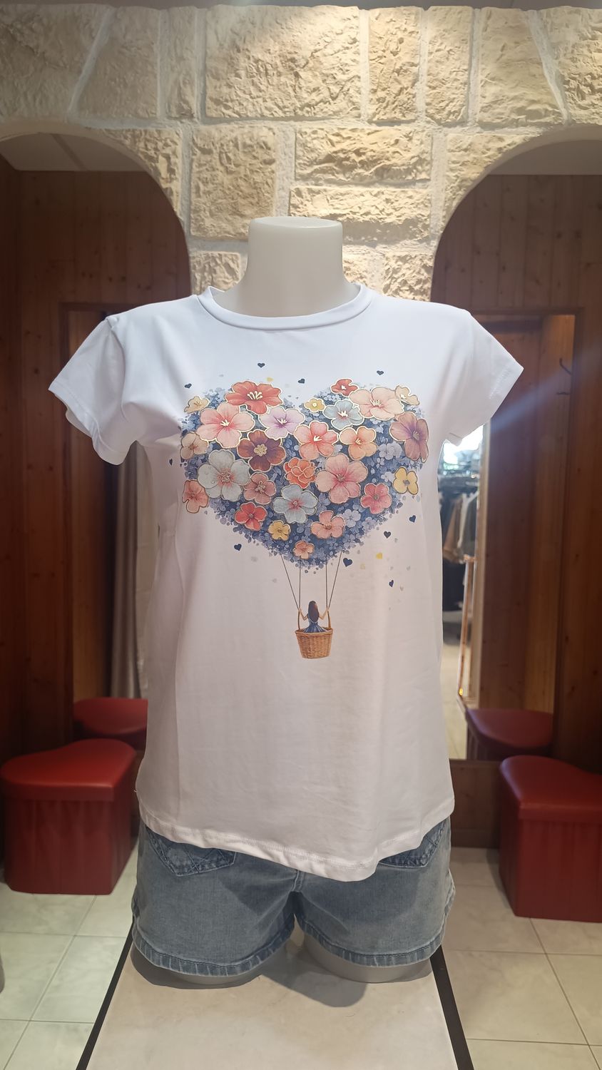 T-shirt Montgolfière bleu