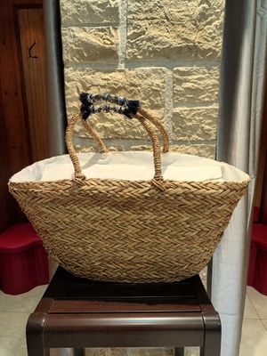 Sac Panier jean dentelle 