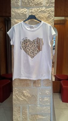 T-shirt Coeur doré blanc T-shirt Coeur doré blanc