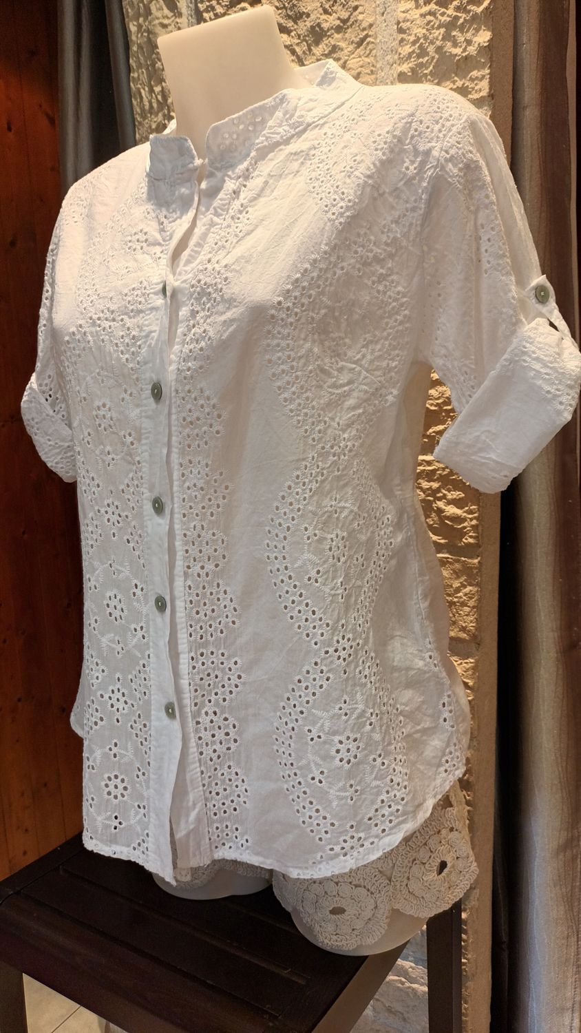 Chemisier broderie anglaise blanc Chemisier broderie anglaise blanc