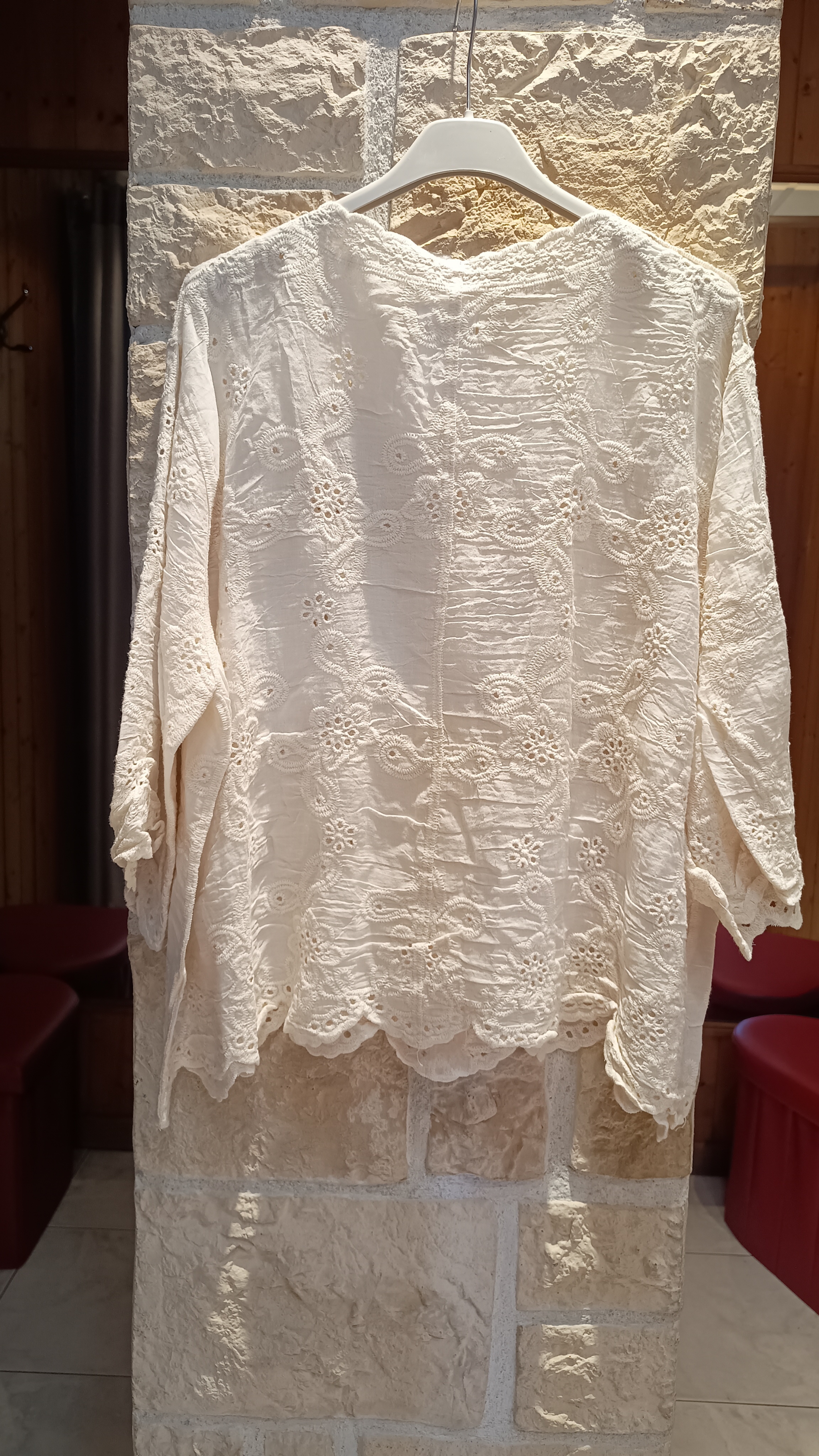 Chemisier broderie anglaise écru