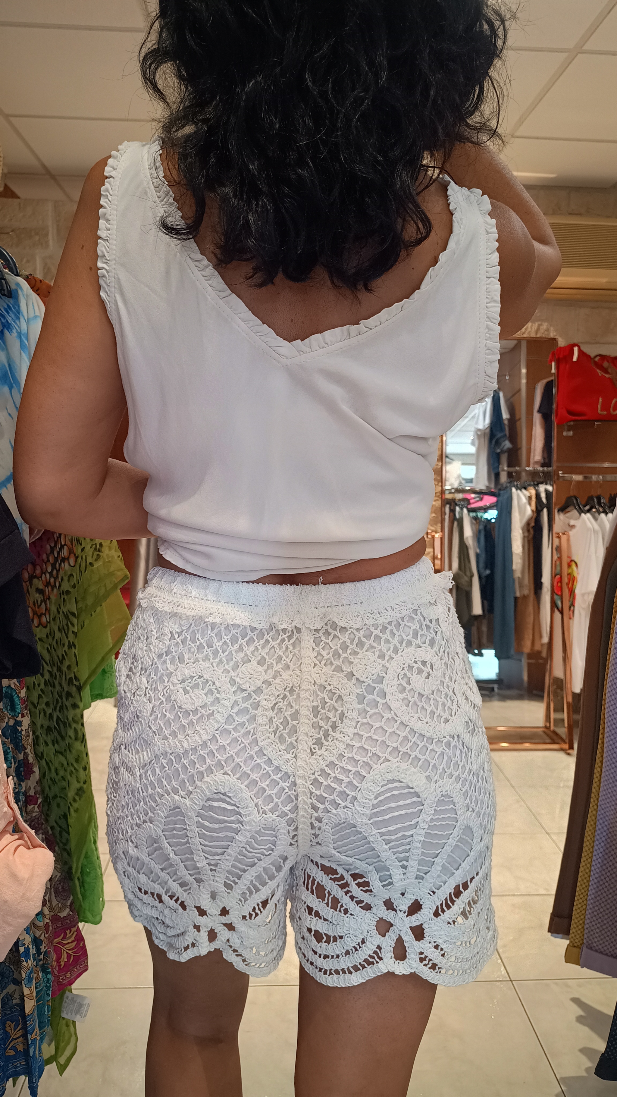 Short crochet Marbella blanc