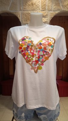 T-shirt Coeur Rainbow T-shirt Coeur Rainbow