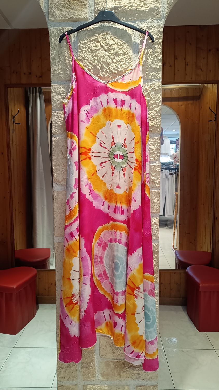 Robe longue multicolore rose Robe longue multicolore rose