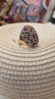 Bague Confetti strass multicolore
