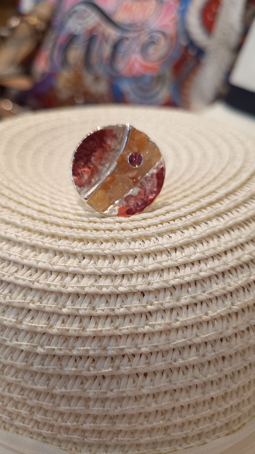 Bague Rond strass rose Bague Rond strass rose