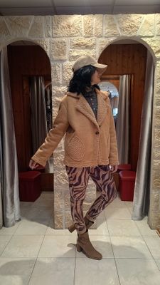 Blouson Teddy camel