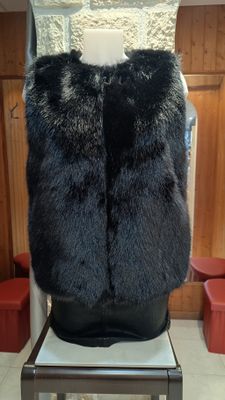 Gilet fourrure noir