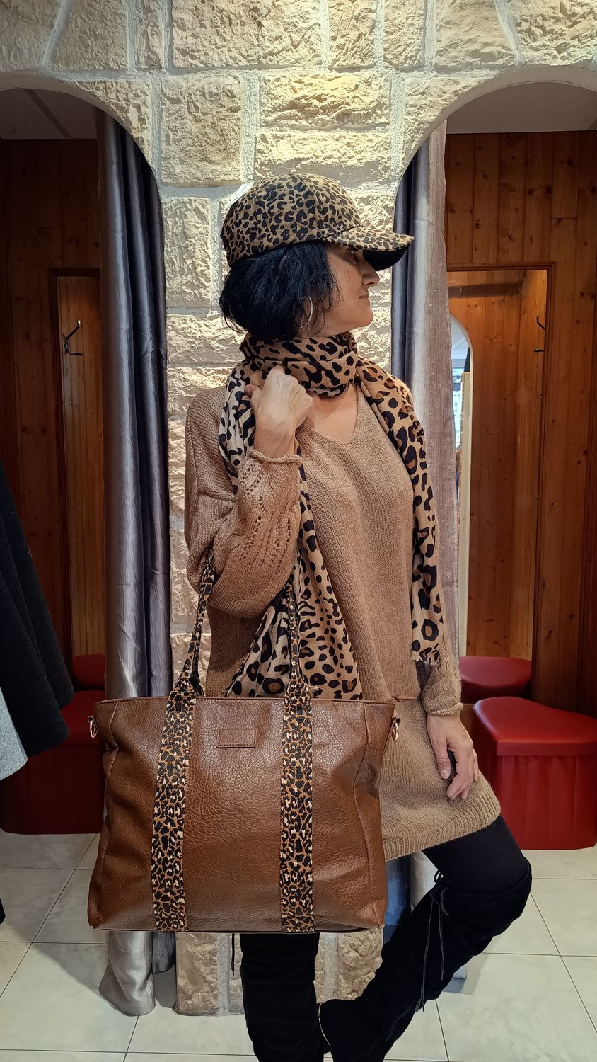 Robe maille Naty camel