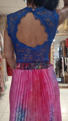 Body dentelle dos nu bleu royal