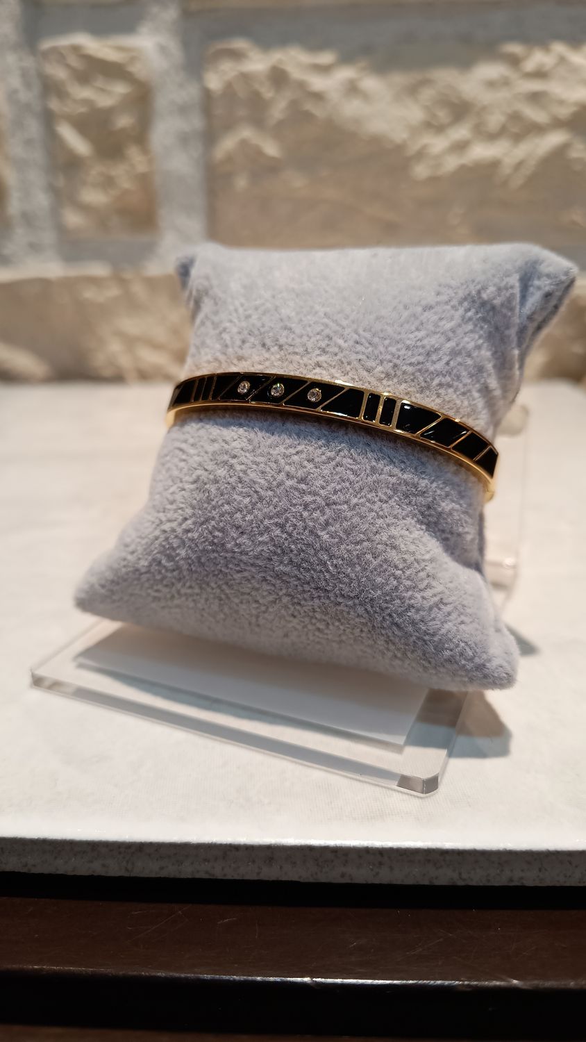 Bracelet jonc brillant noir 