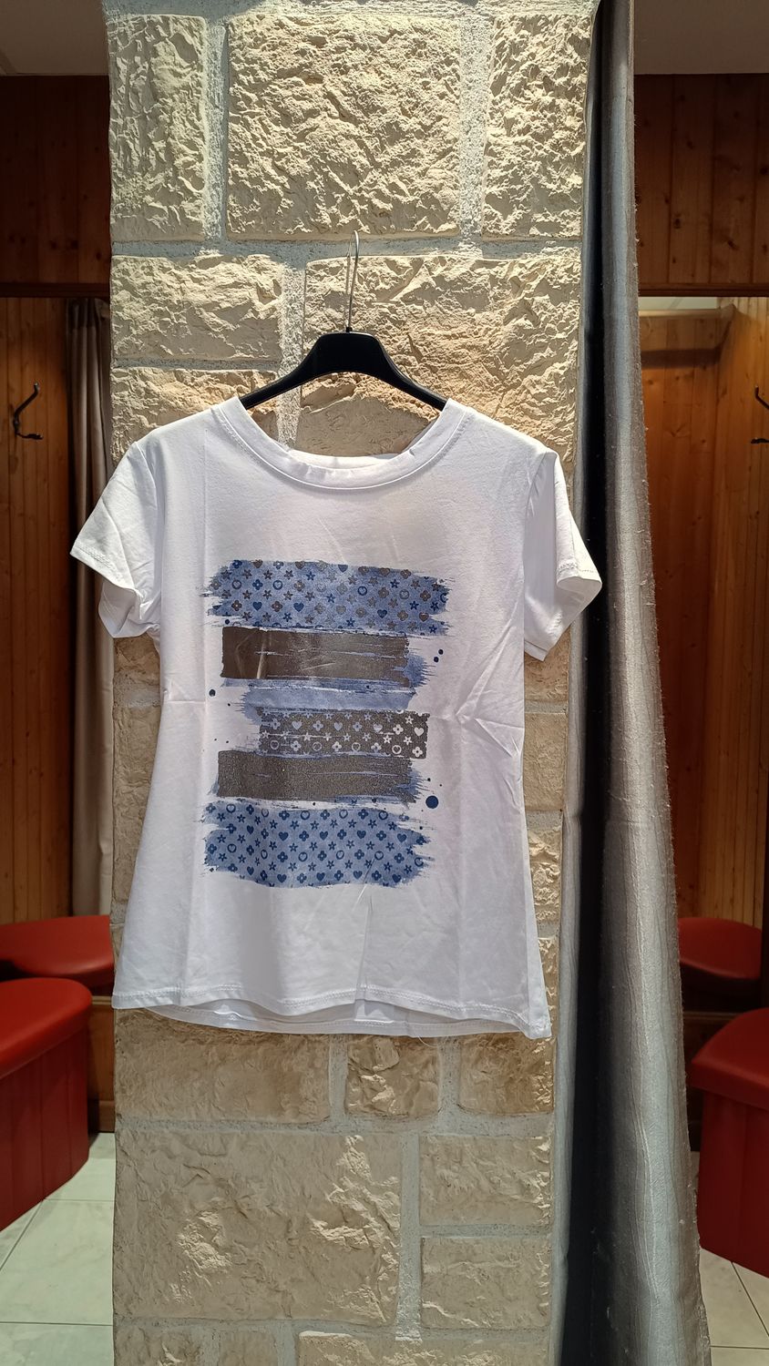 T-shirt Bande bleu ciel 