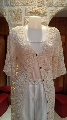Kimono long crochet beige Kimono long crochet beige