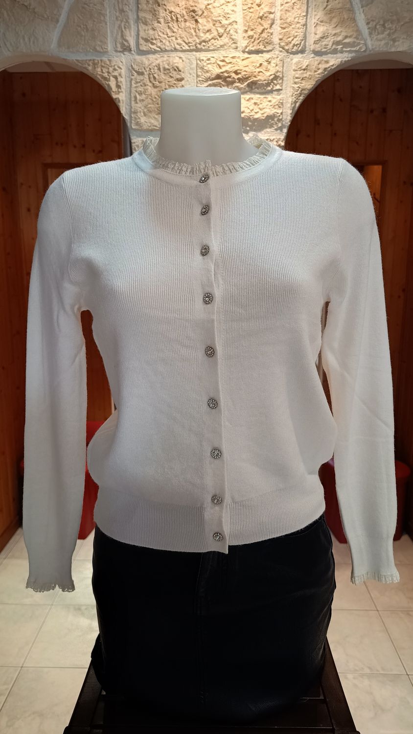 Cardigan Bijou blanc 