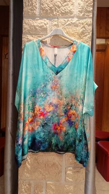 Blouse Aquarelle turquoise 
