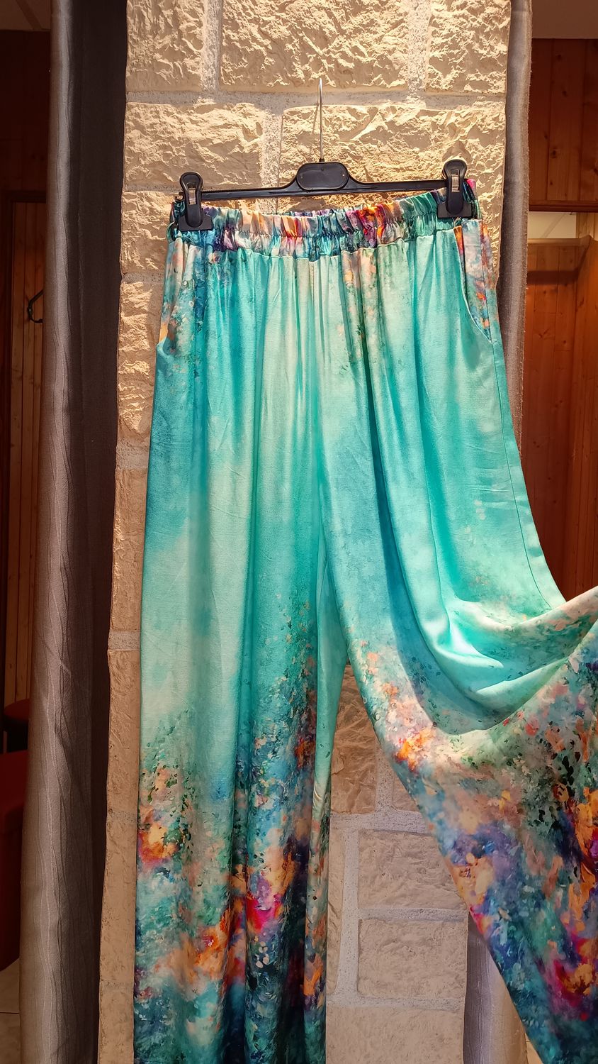 Pantalon Aquarelle turquoise 