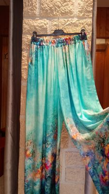 Pantalon Aquarelle turquoise 