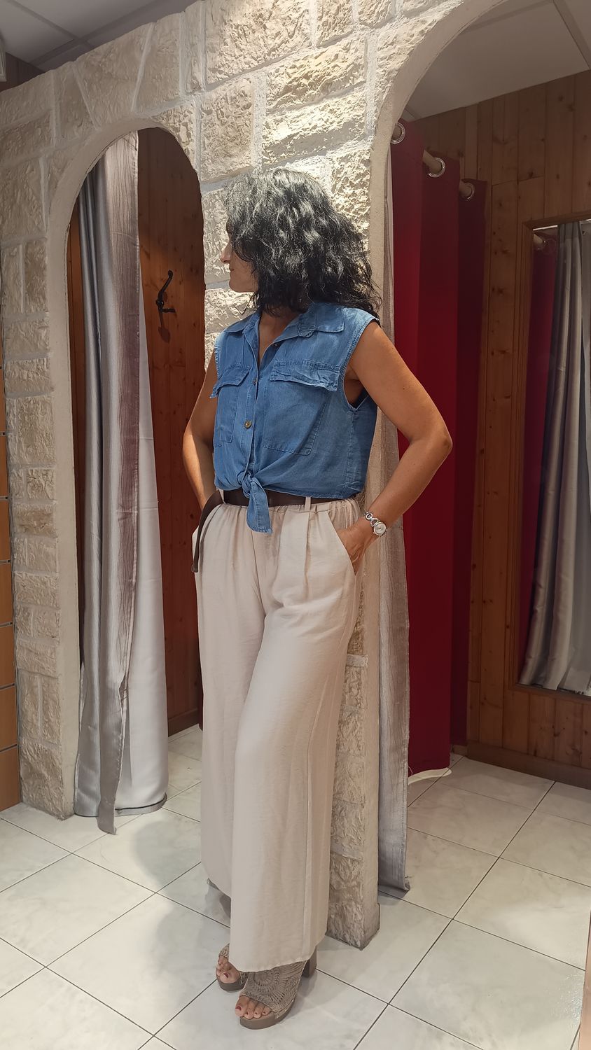 Pantalon fluide taupe 